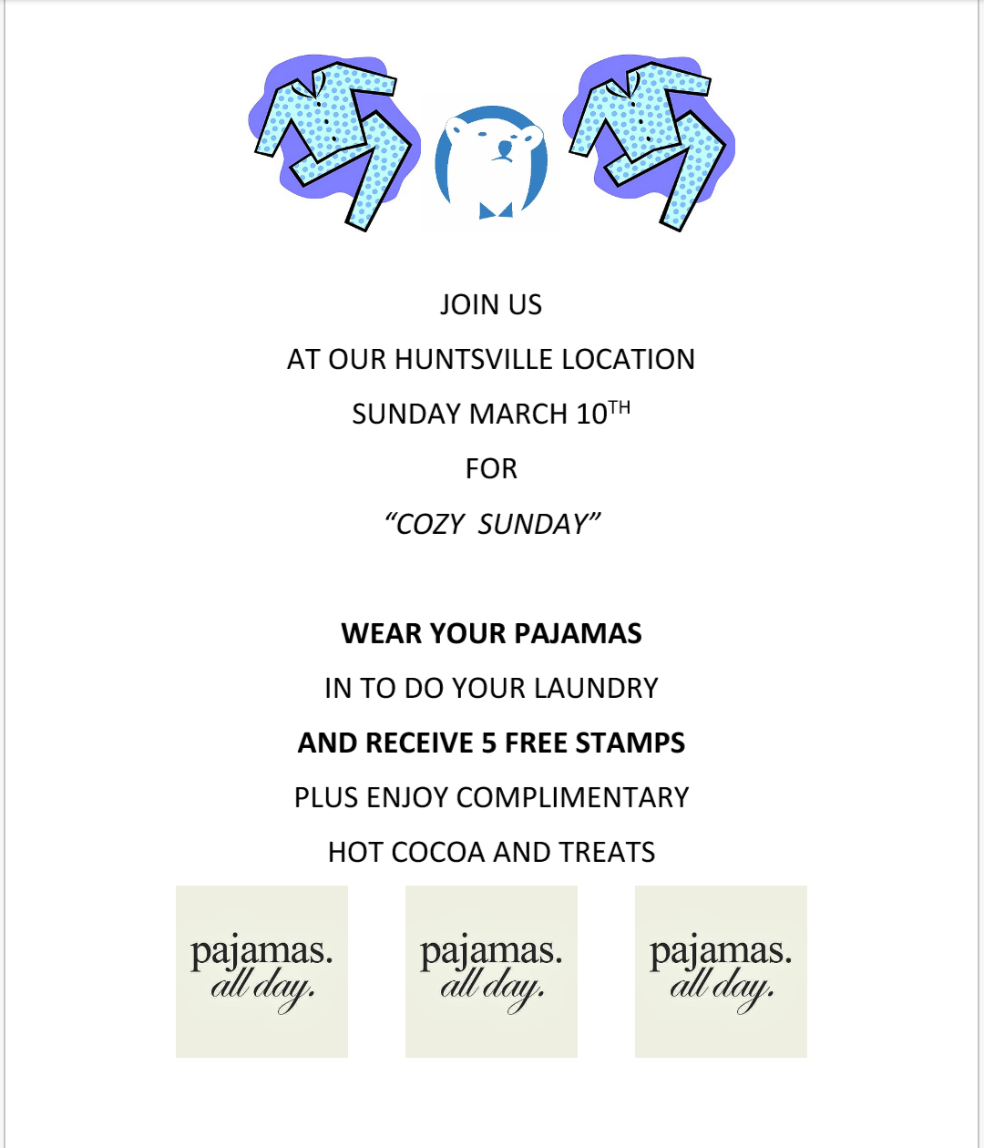 JOIN US SUNDAY MARCH 10TH FOR